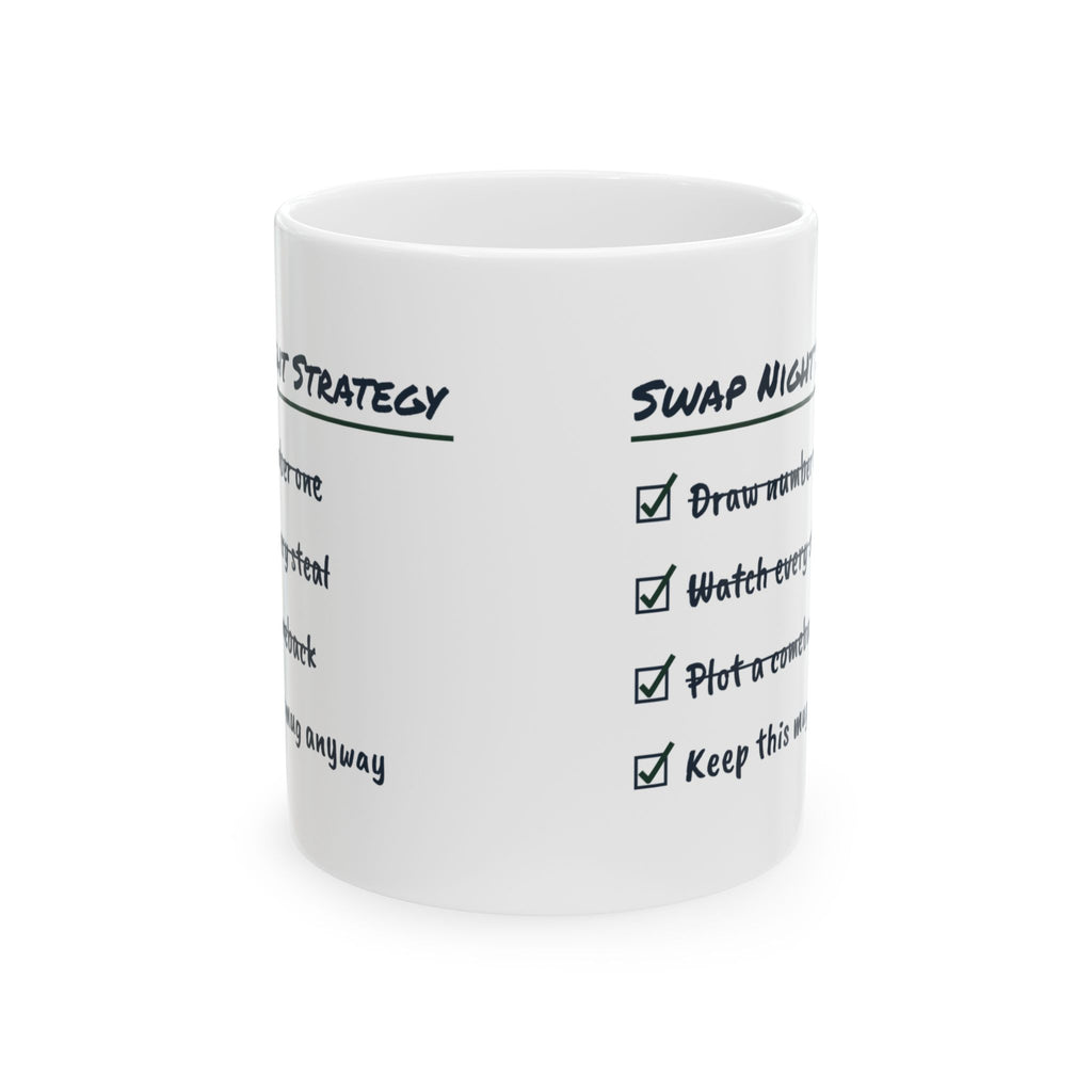 Funny White Elephant Coffee Mug Swap Night Strategy Checklist
