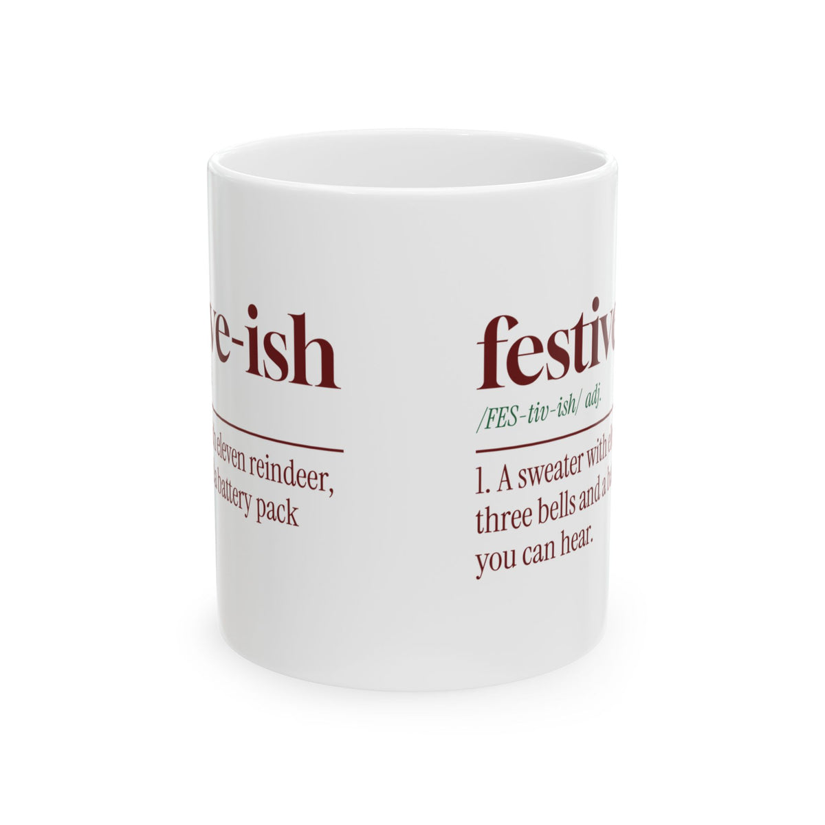 Funny Ugly Sweater Coffee Mug Festive-Ish Dictionary Definition