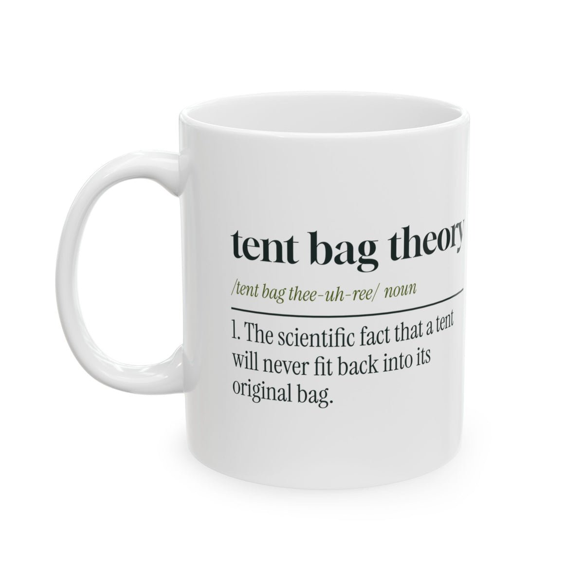Funny Camping Mug Tent Bag Theory Dictionary Definition For Campers