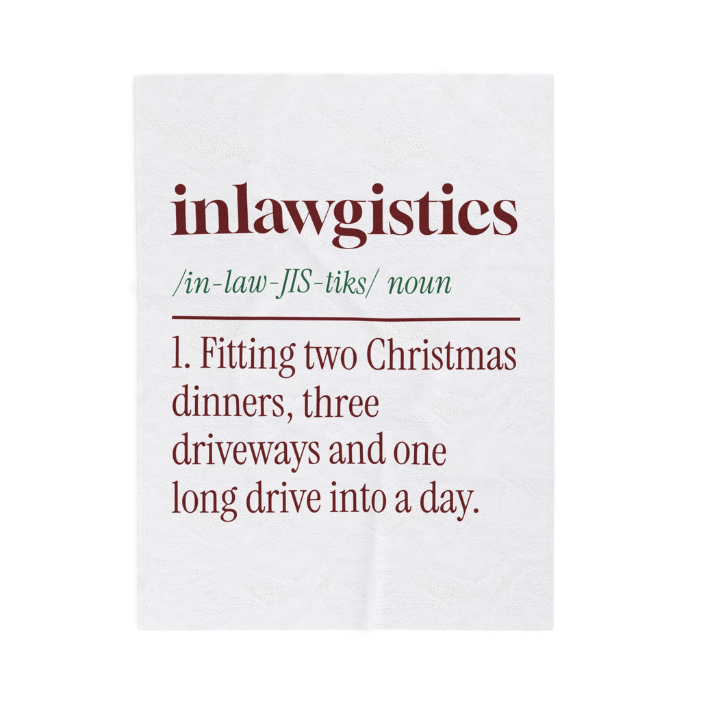 Funny Christmas In-Laws Throw Blanket Inlawgistics Dictionary Definition