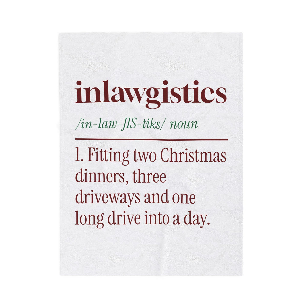 Funny Christmas In-Laws Throw Blanket Inlawgistics Dictionary Definition