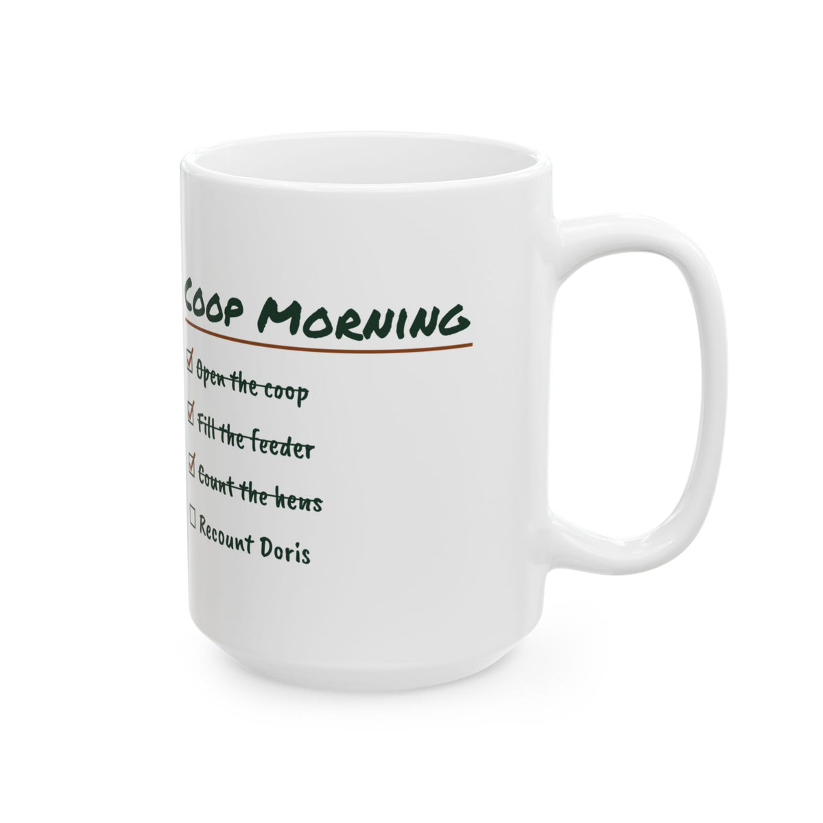 Funny Chicken Coffee Mug Coop Morning Recount Doris For Chicken Keepers