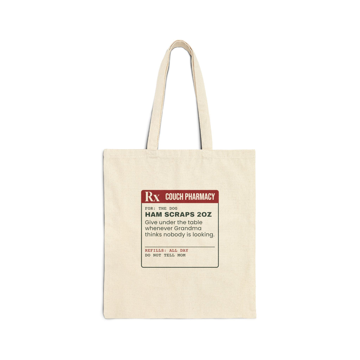 Funny Christmas Tote Bag Ham Scraps 2oz Under The Table For Dog Lovers