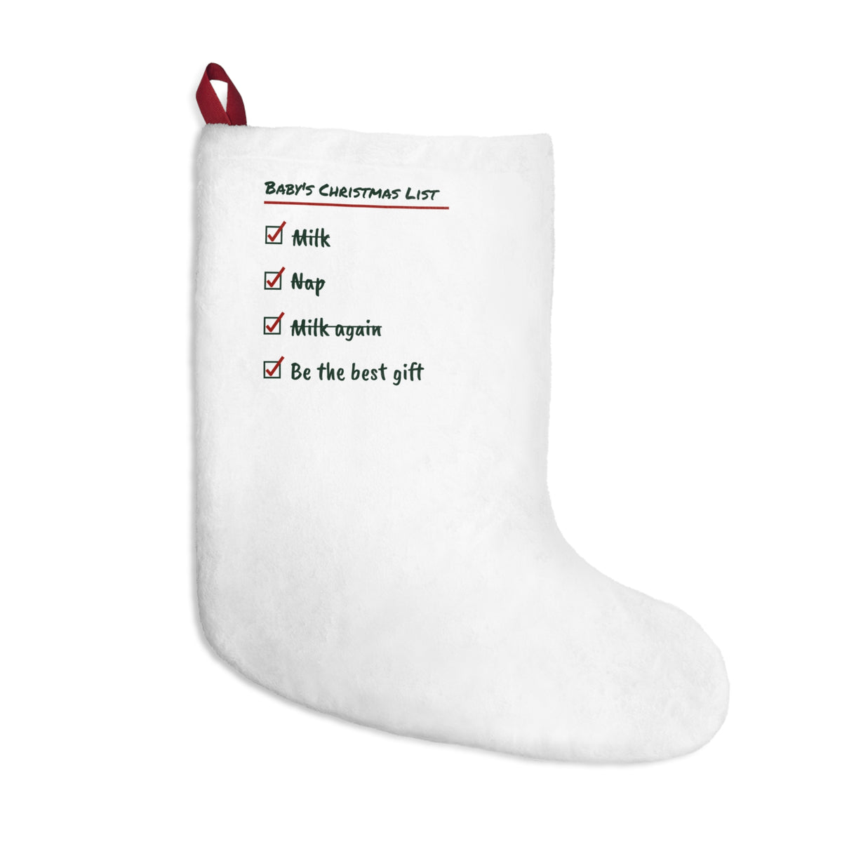 Baby's First Christmas Stocking Baby's Christmas List For New
