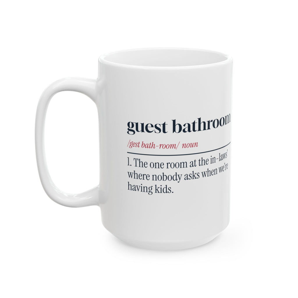 Funny In-Laws Christmas Coffee Mug Guest Bathroom Definition