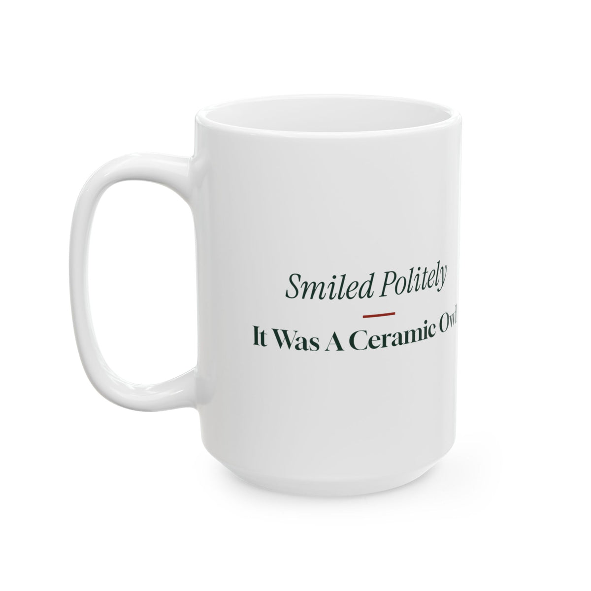 Funny White Elephant Coffee Mug Smiled Politely It Was A Ceramic Owl
