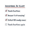 Funny Teacher Christmas Sticker December In Class Checklist