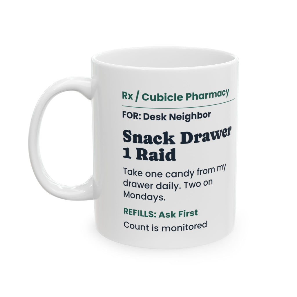 Funny Coworker Coffee Mug Snack Drawer Prescription For Coworkers