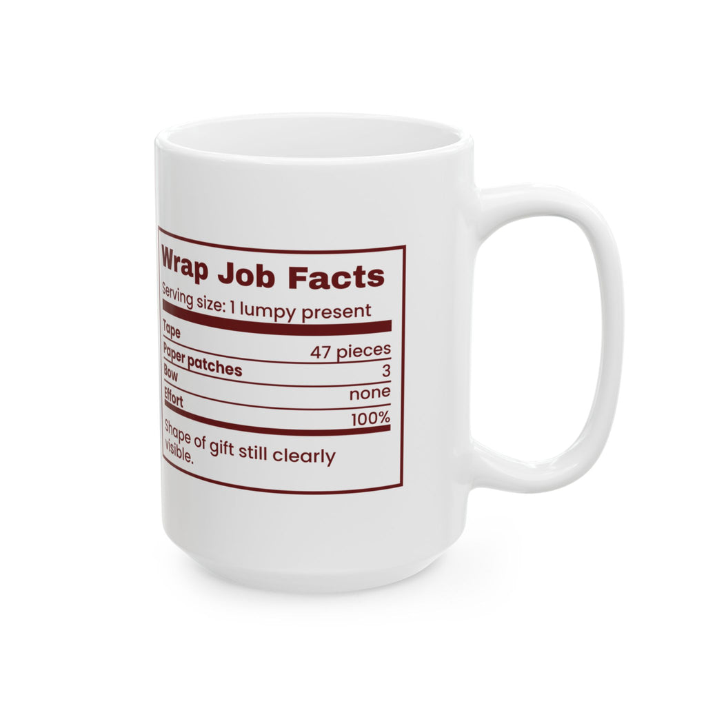 Funny Christmas Coffee Mug Wrap Job Facts Nutrition Label