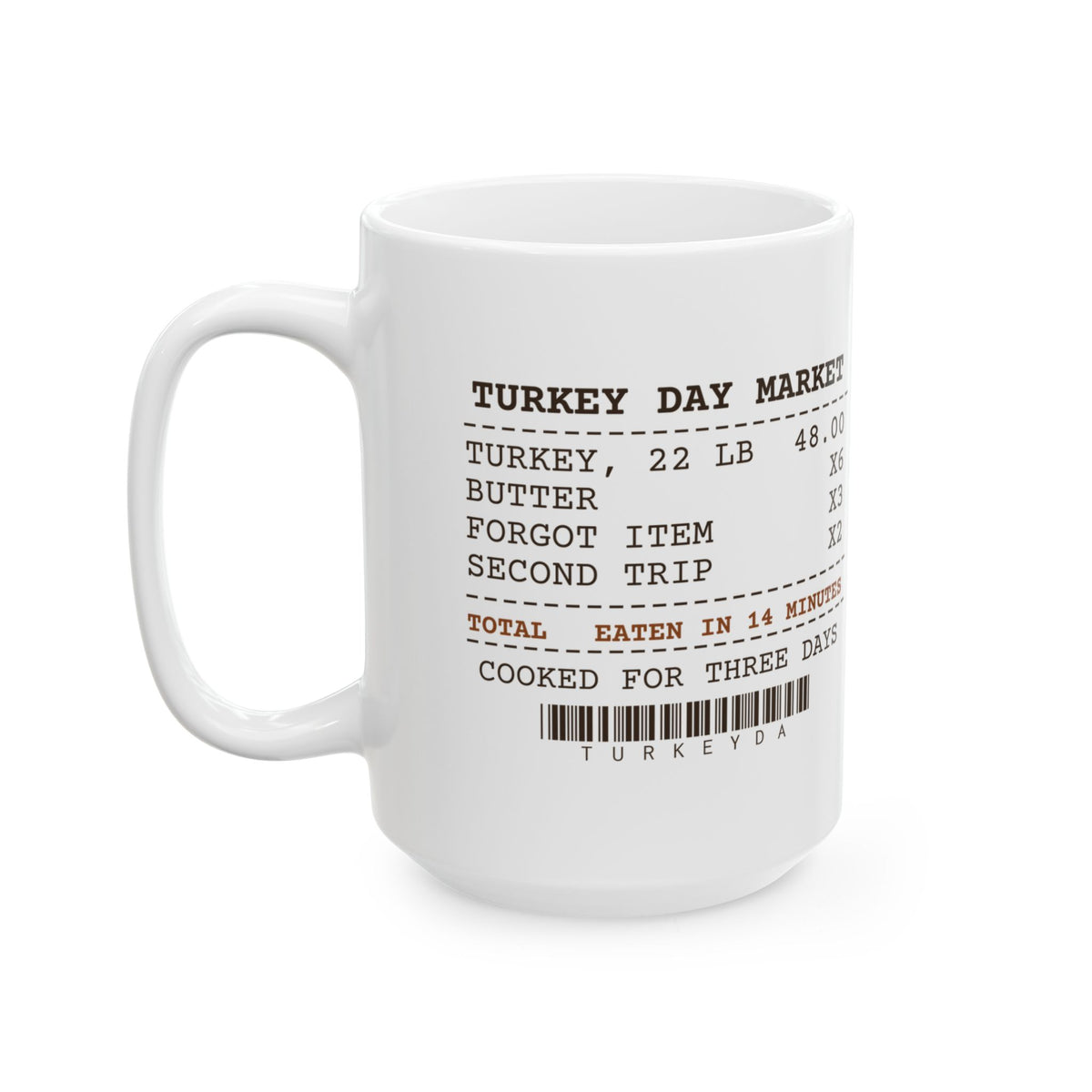 Funny Thanksgiving Host Coffee Mug Cooked Three Days Eaten In 14 Minutes