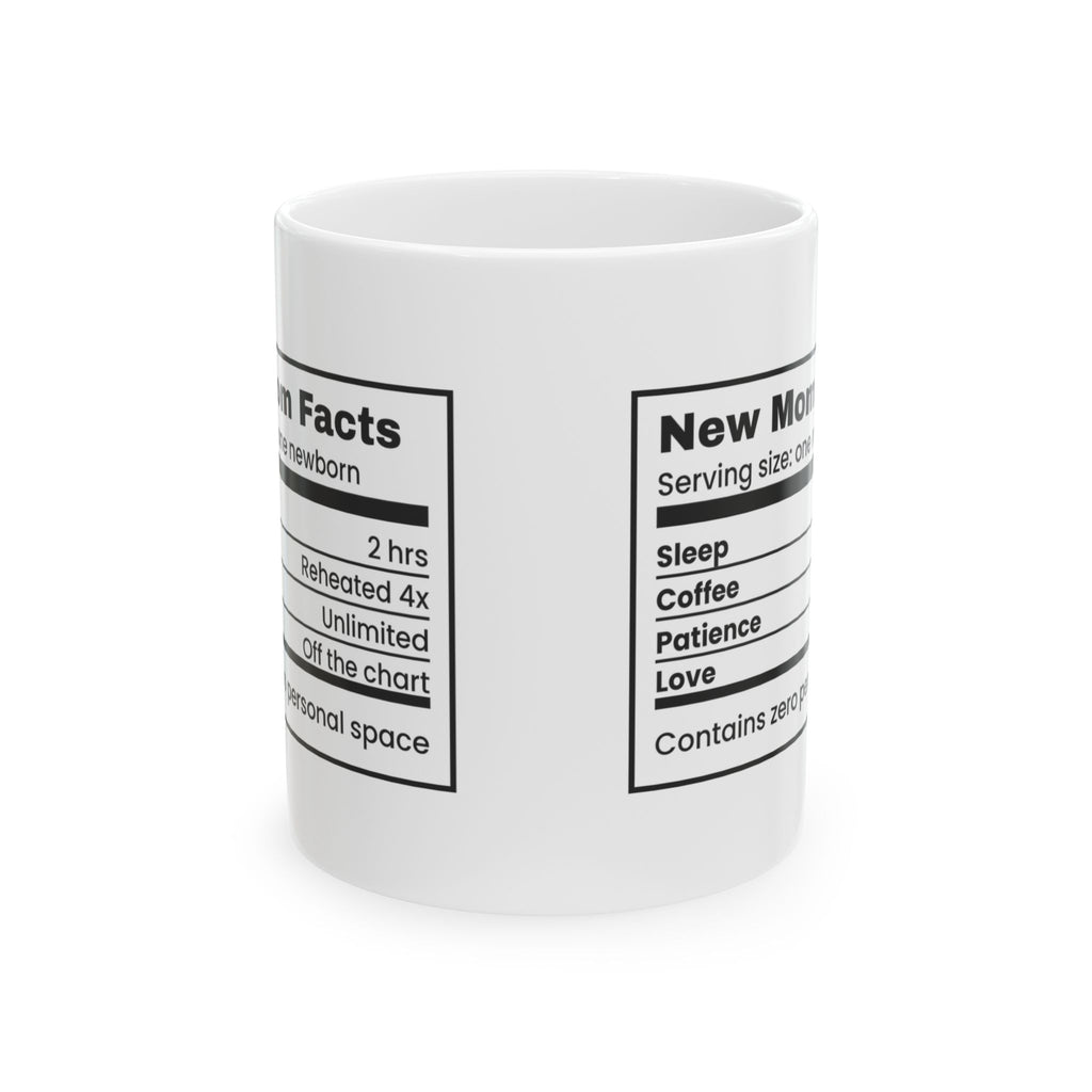 New Mom Coffee Mug Nutrition Facts Label For First Time Moms