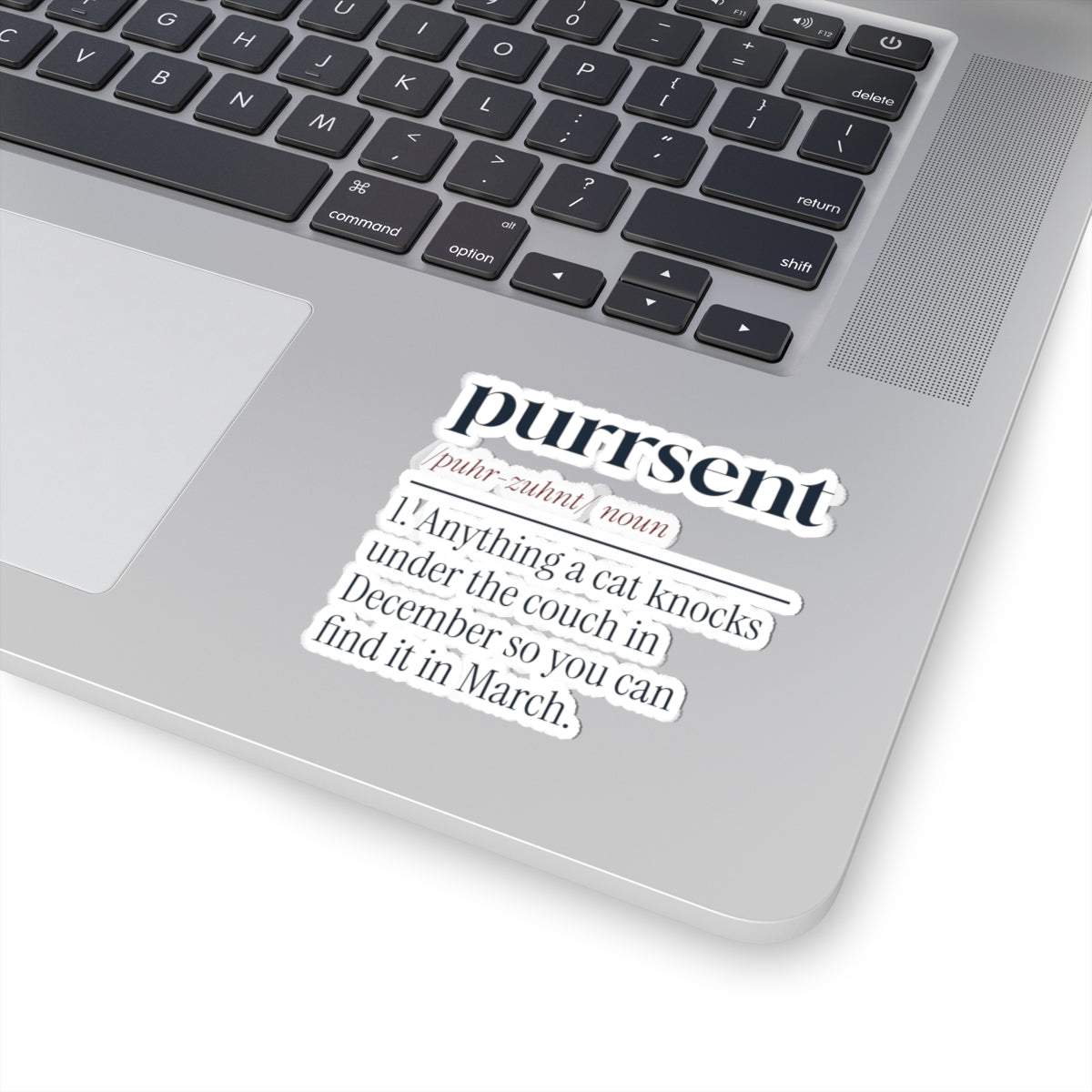 Funny Cat Christmas Sticker Purrsent Definition For Cat Owners