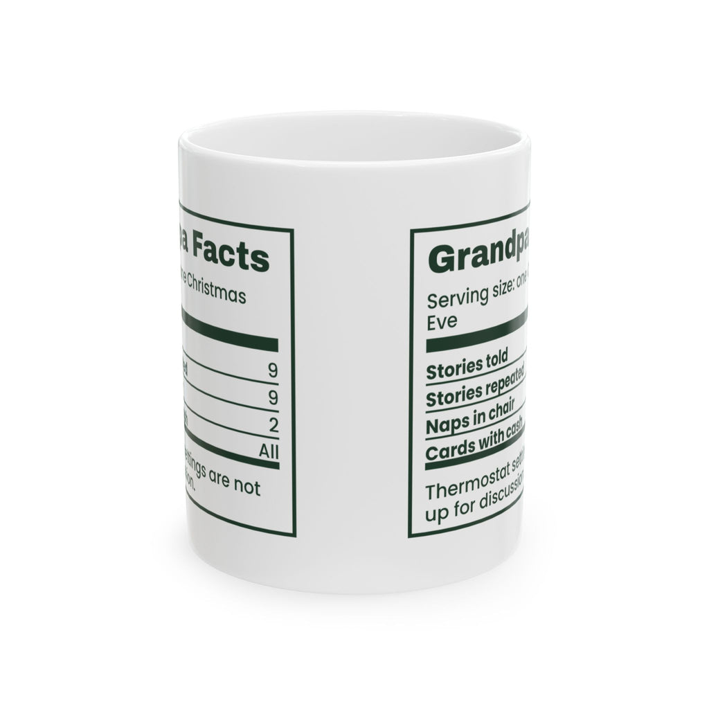Funny Christmas Grandpa Coffee Mug Grandpa Facts Nutrition Label
