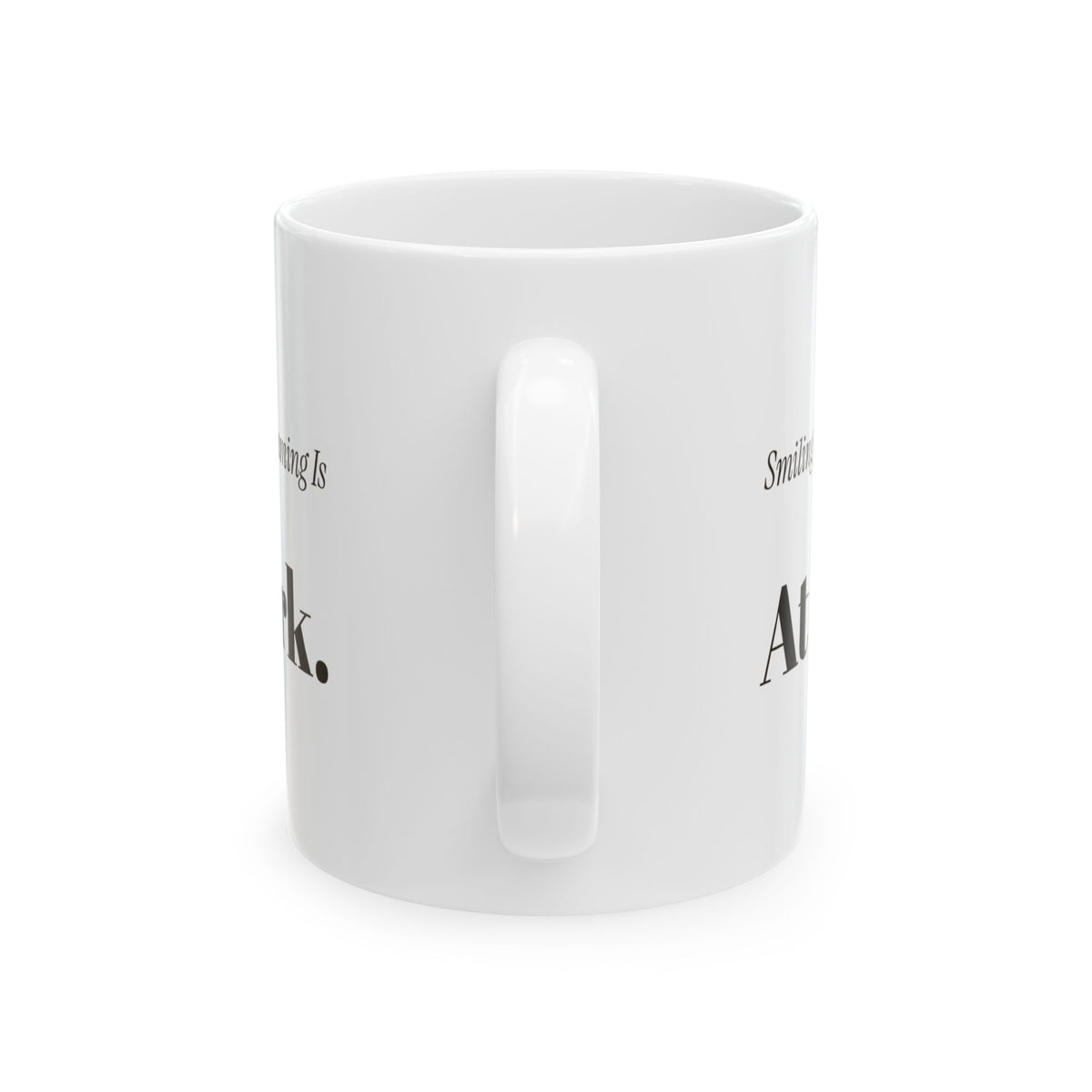 Funny Sarcastic Coffee Mug Smiling Because Screaming Is Rude At Work