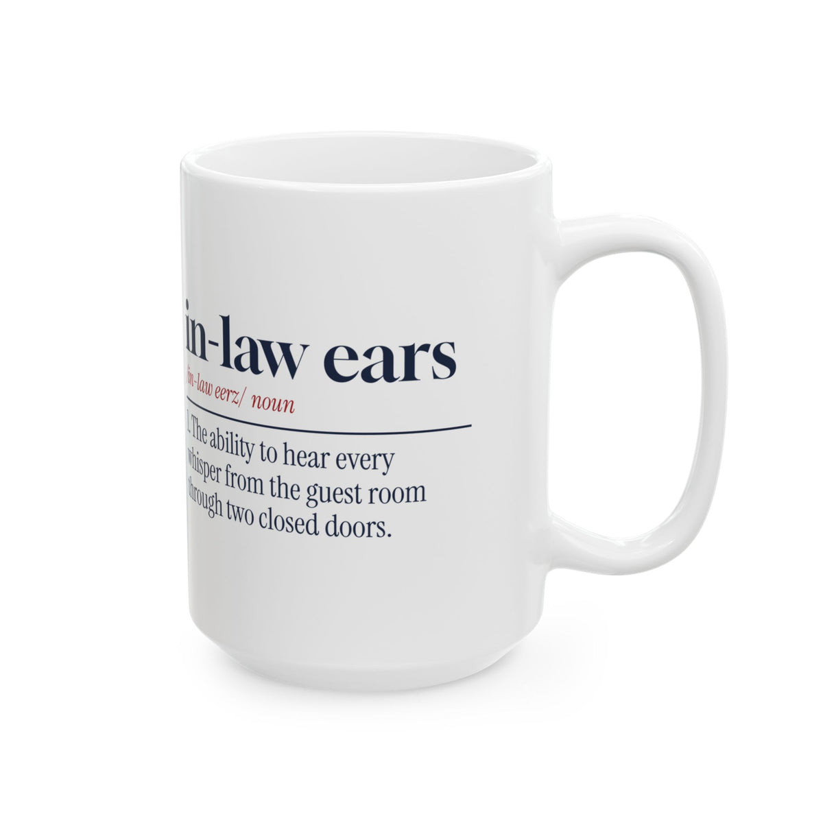 Funny In-Laws Christmas Coffee Mug In-Law Ears Dictionary