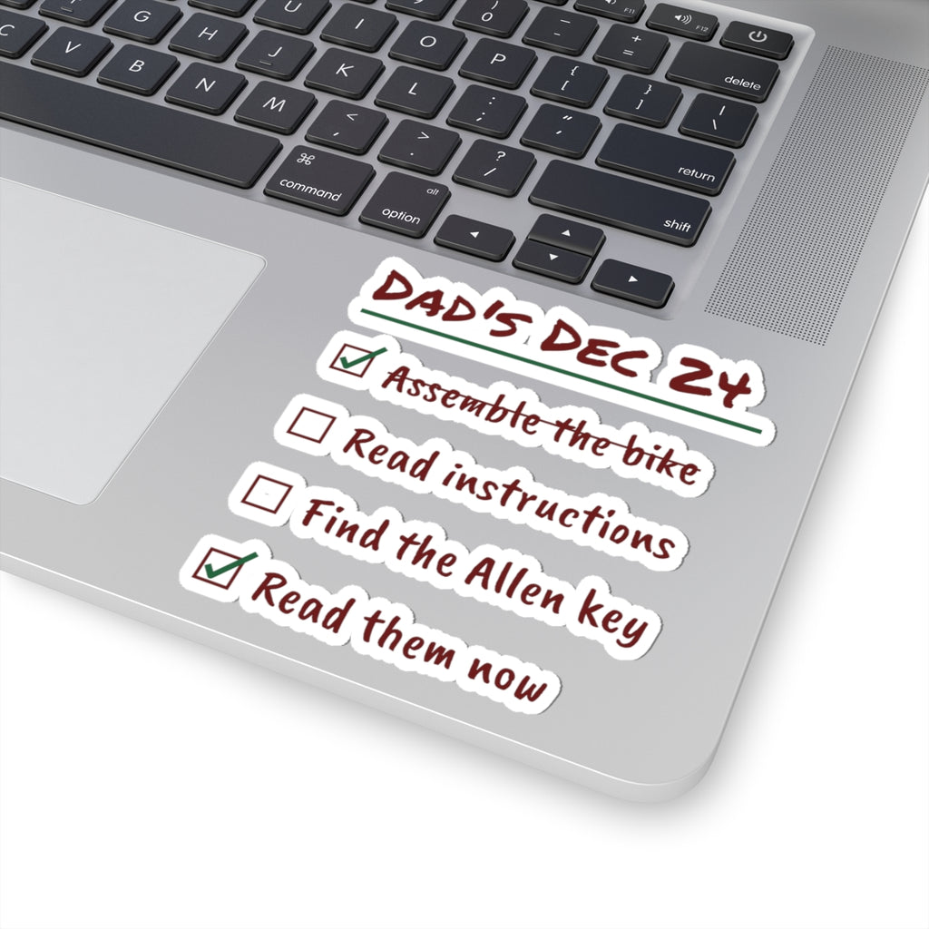 Funny Christmas Dad Sticker Read The Instructions Eventually