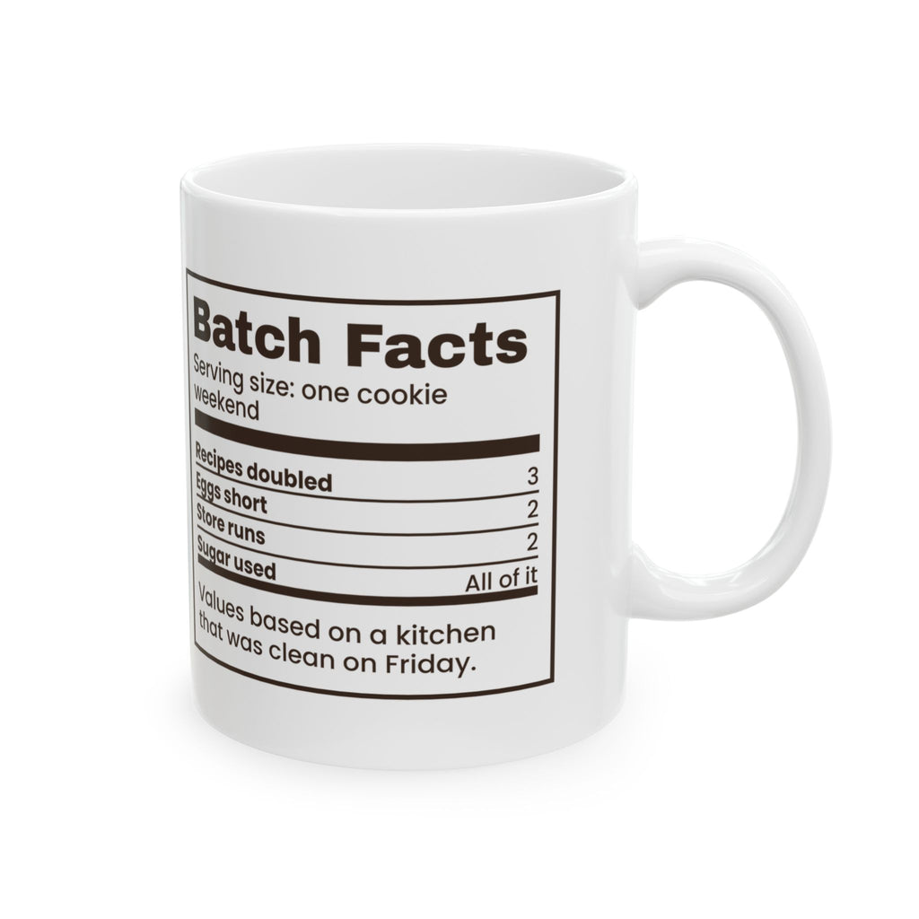 Funny Christmas Cookie Baking Coffee Mug Batch Facts Nutrition Label