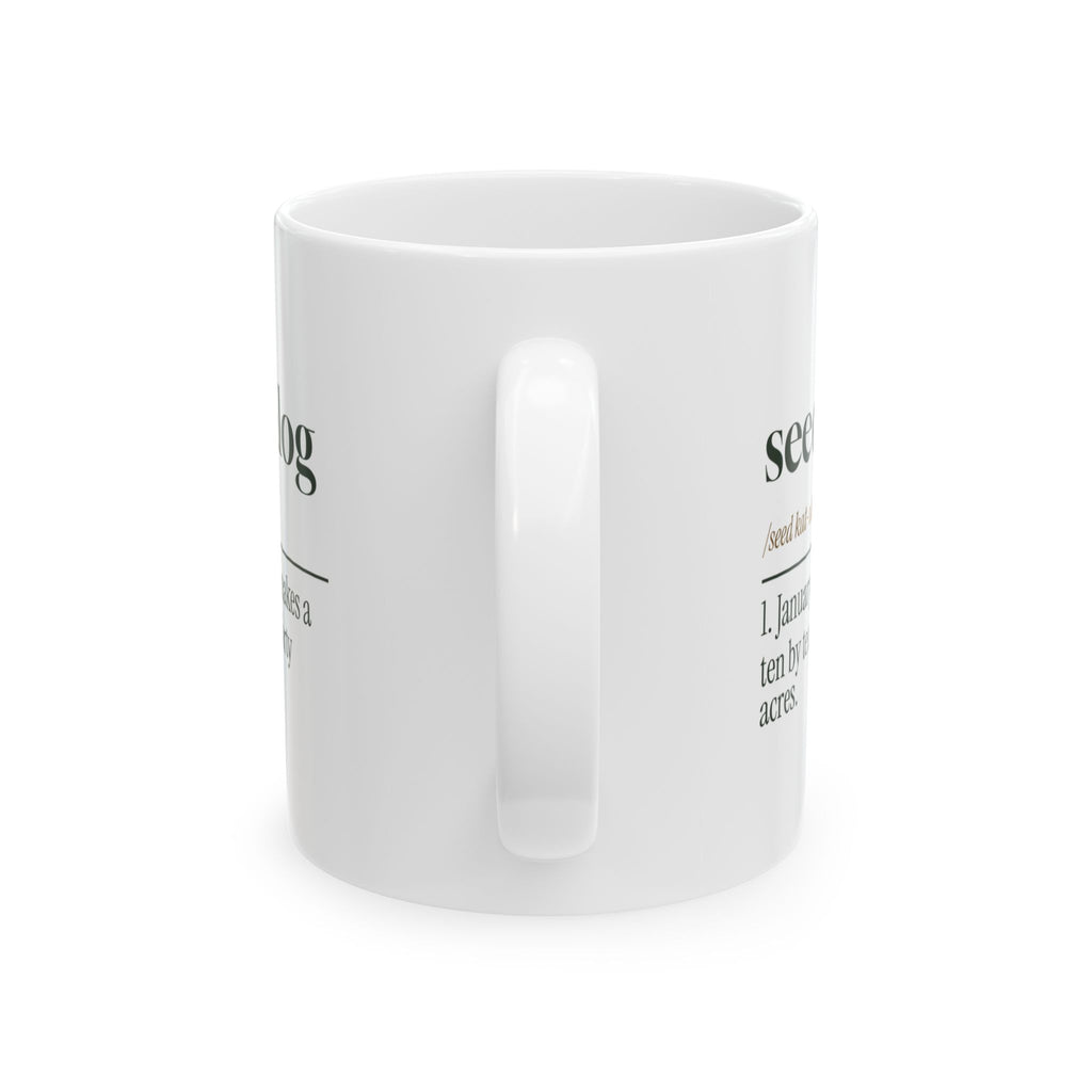 Funny Vegetable Gardener Coffee Mug Seed Catalog Definition