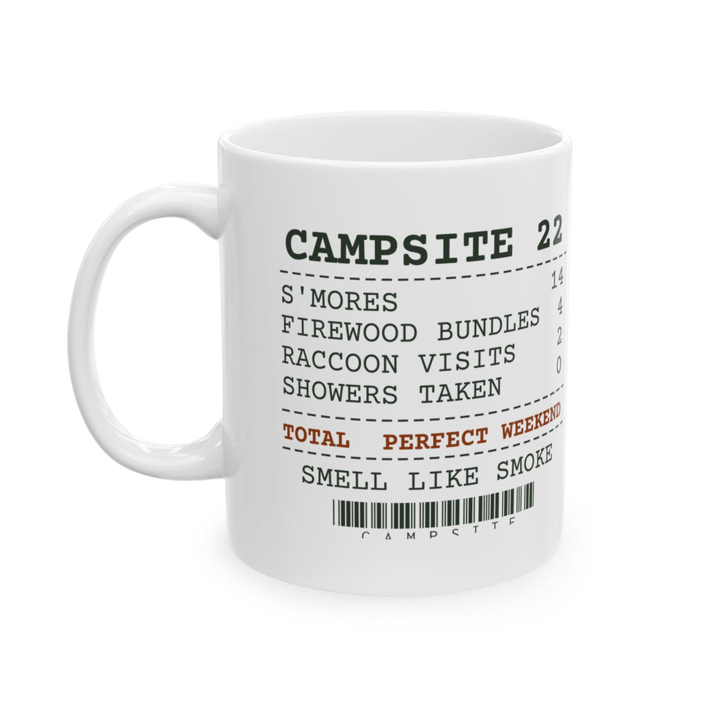 Funny Camping Coffee Mug Raccoon Visits 2 Showers Taken 0 Receipt