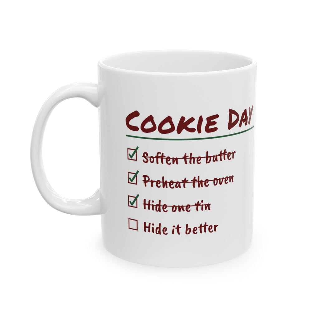 Funny Christmas Cookie Baking Coffee Mug Hide One Tin Checklist