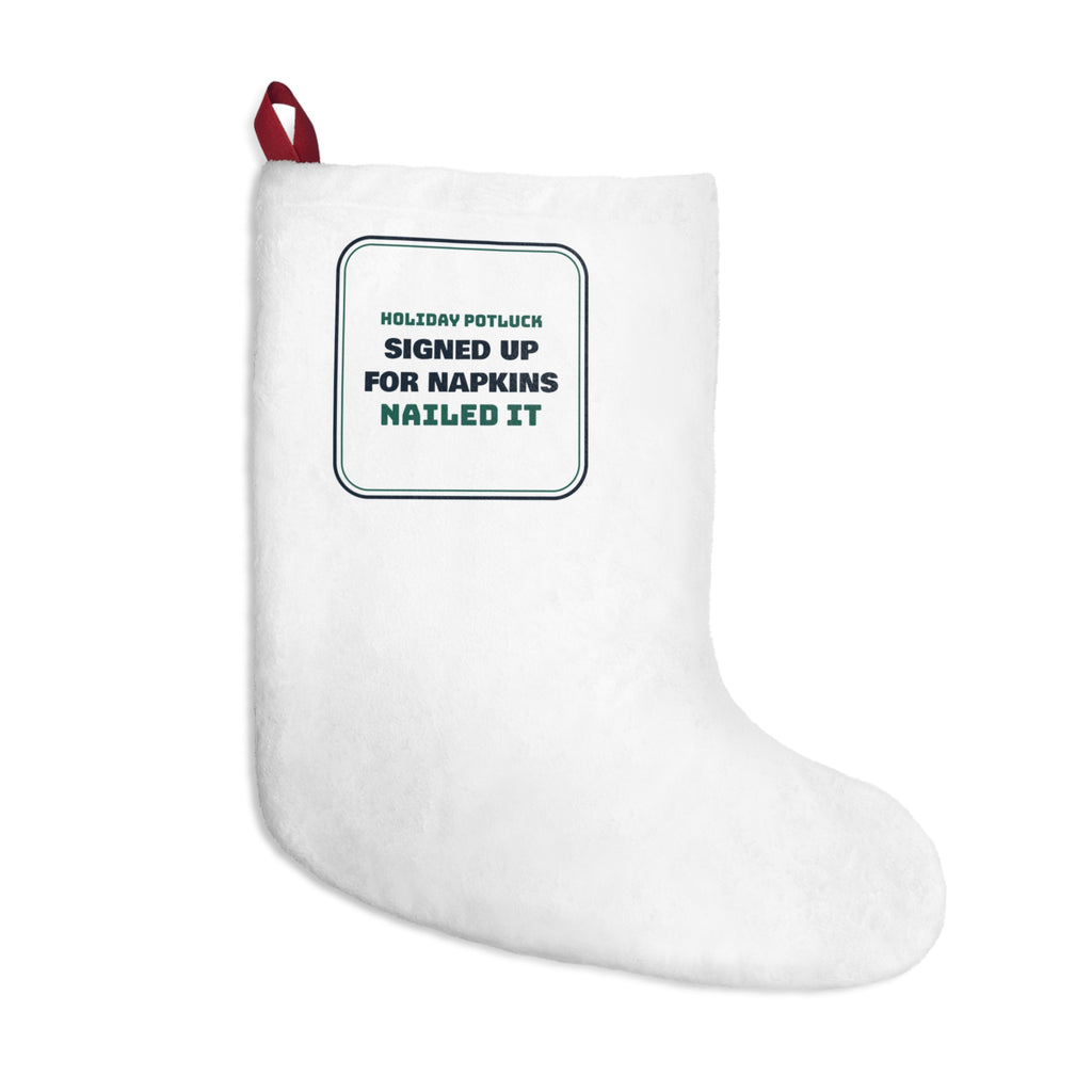 Funny Christmas Office Potluck Christmas Stocking Signed Up For Napkins