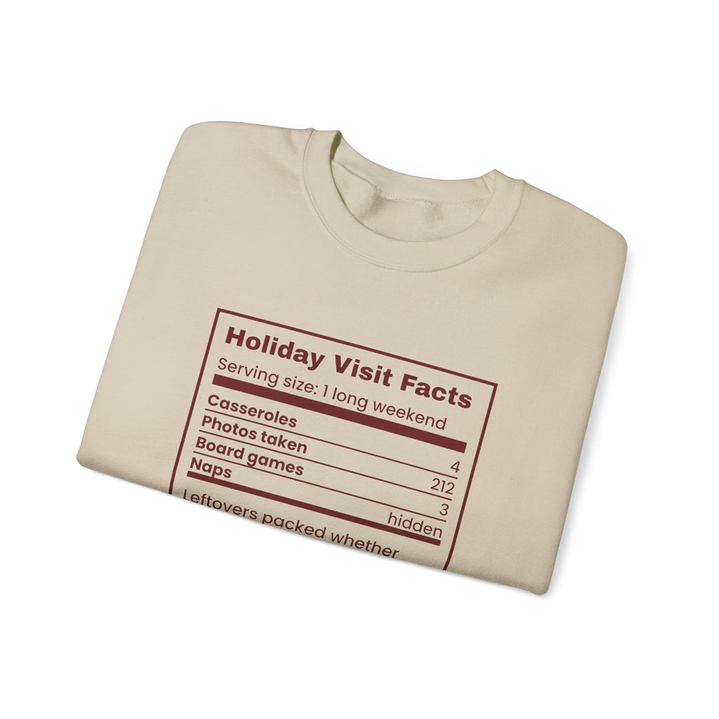 Funny Christmas In-Laws Sweatshirt Holiday Visit Facts Label