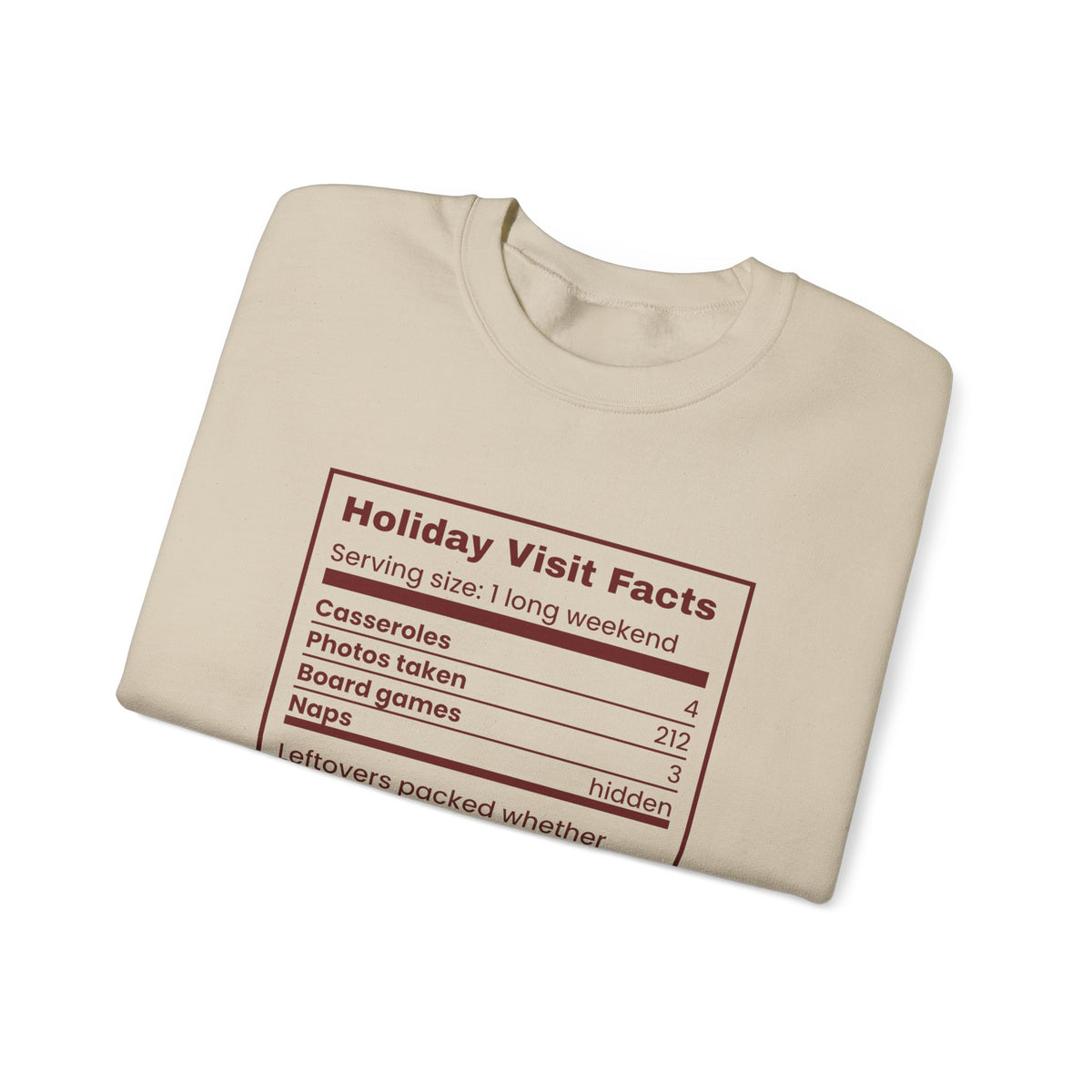 Funny Christmas In-Laws Sweatshirt Holiday Visit Facts Label