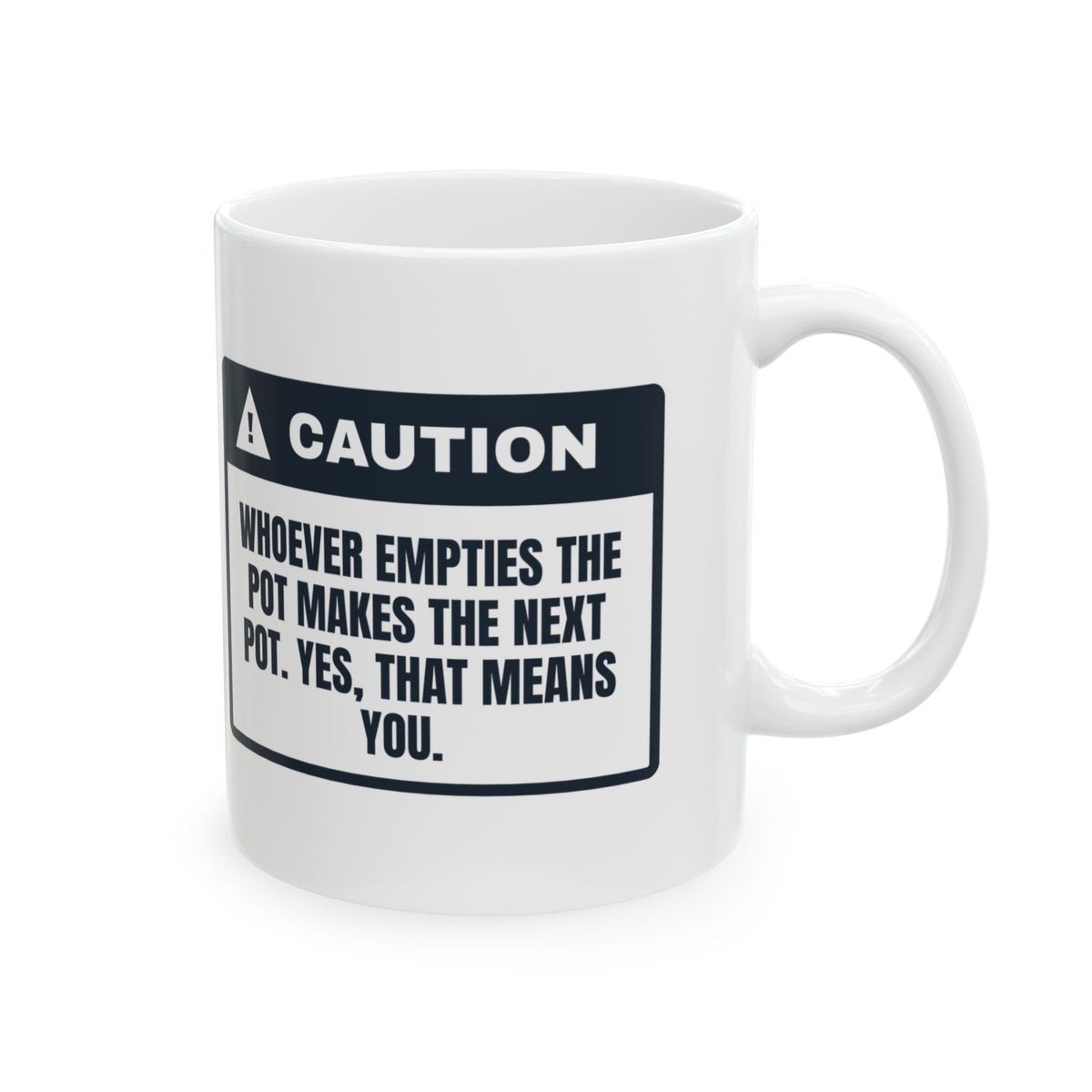Funny Office Coffee Mug Empty The Pot Make The Pot Warning For Coworkers