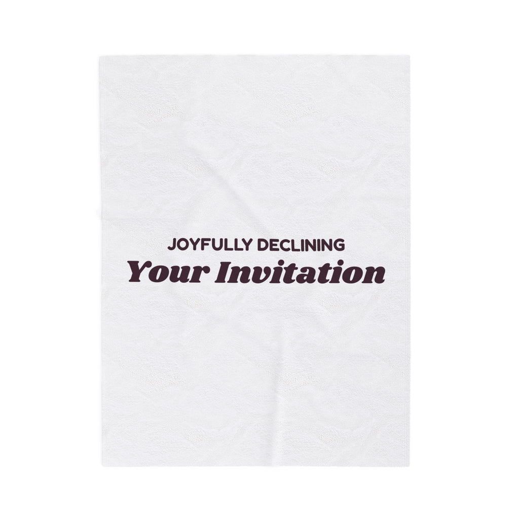 Funny Introvert Christmas Throw Blanket Joyfully Declining Your Invitation