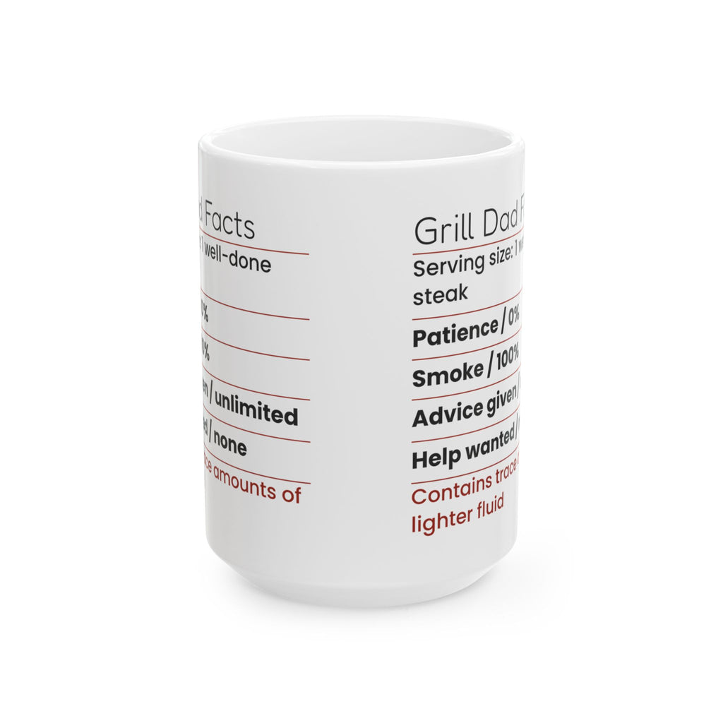 Grill Dad Nutrition Facts Coffee Mug Funny Label For Dad