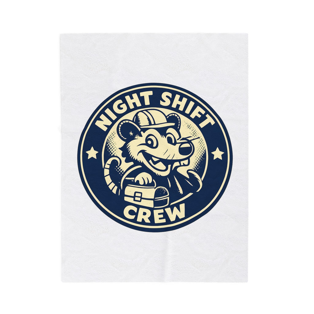 Night Shift Crew Funny Retro Possum Night Shift Worker Throw Blanket