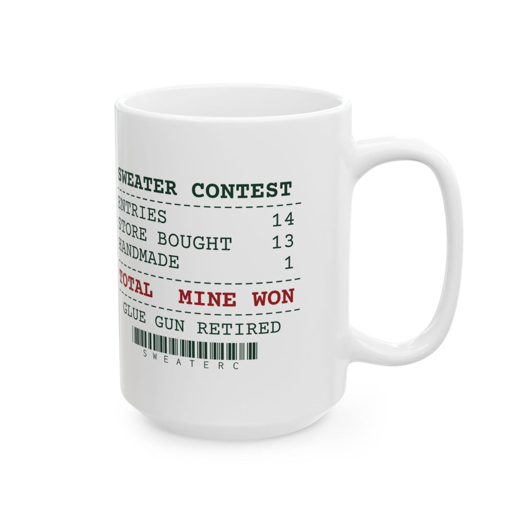 Funny Ugly Sweater Contest Coffee Mug Thirteen Store Bought One Handmade