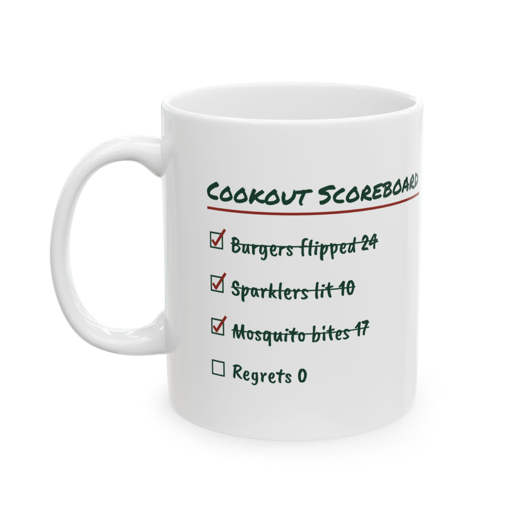 Funny Cookout Scoreboard Coffee Mug Checklist For BBQ Lovers