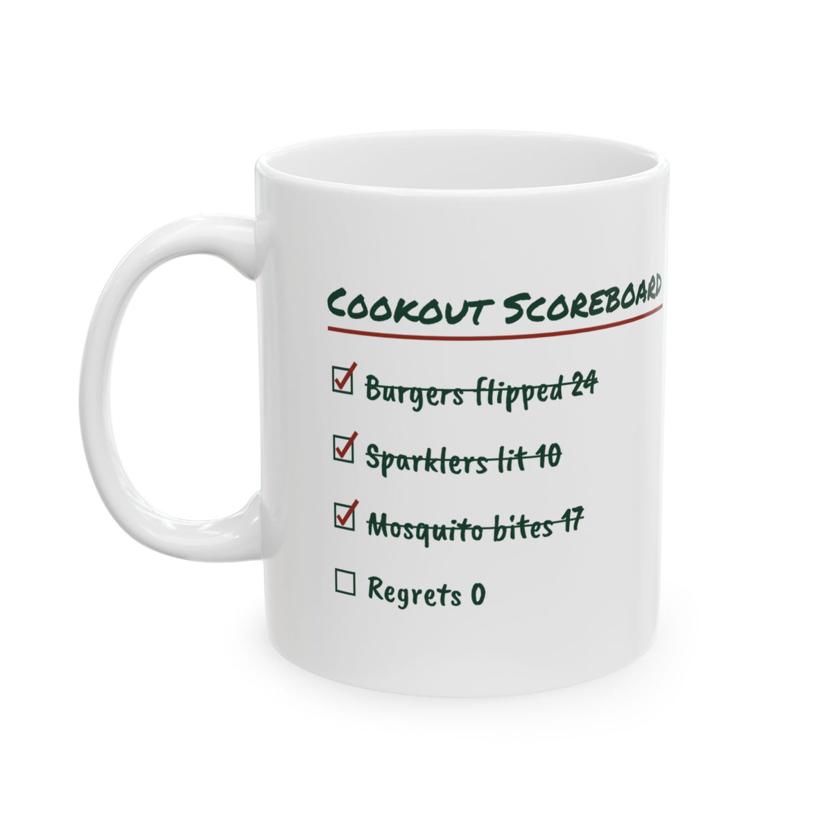 Funny Cookout Scoreboard Coffee Mug Checklist For BBQ Lovers