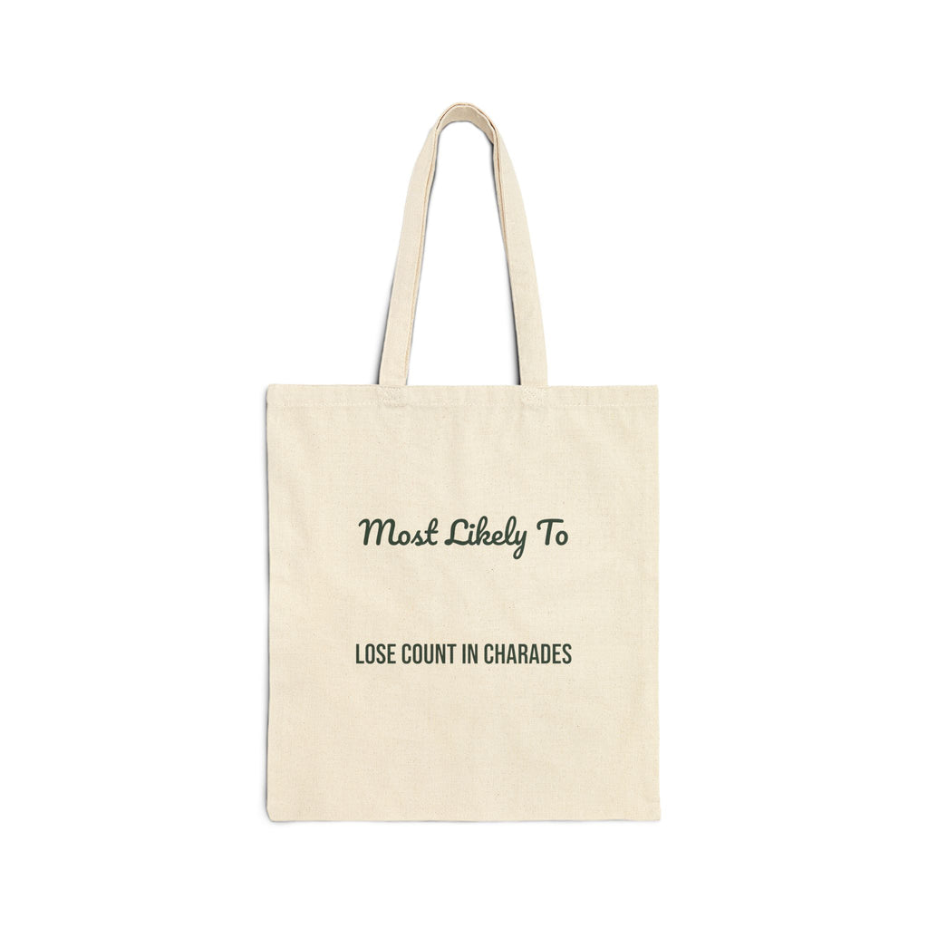 Funny Christmas Tote Bag Most Likely To Lose Count In Charades