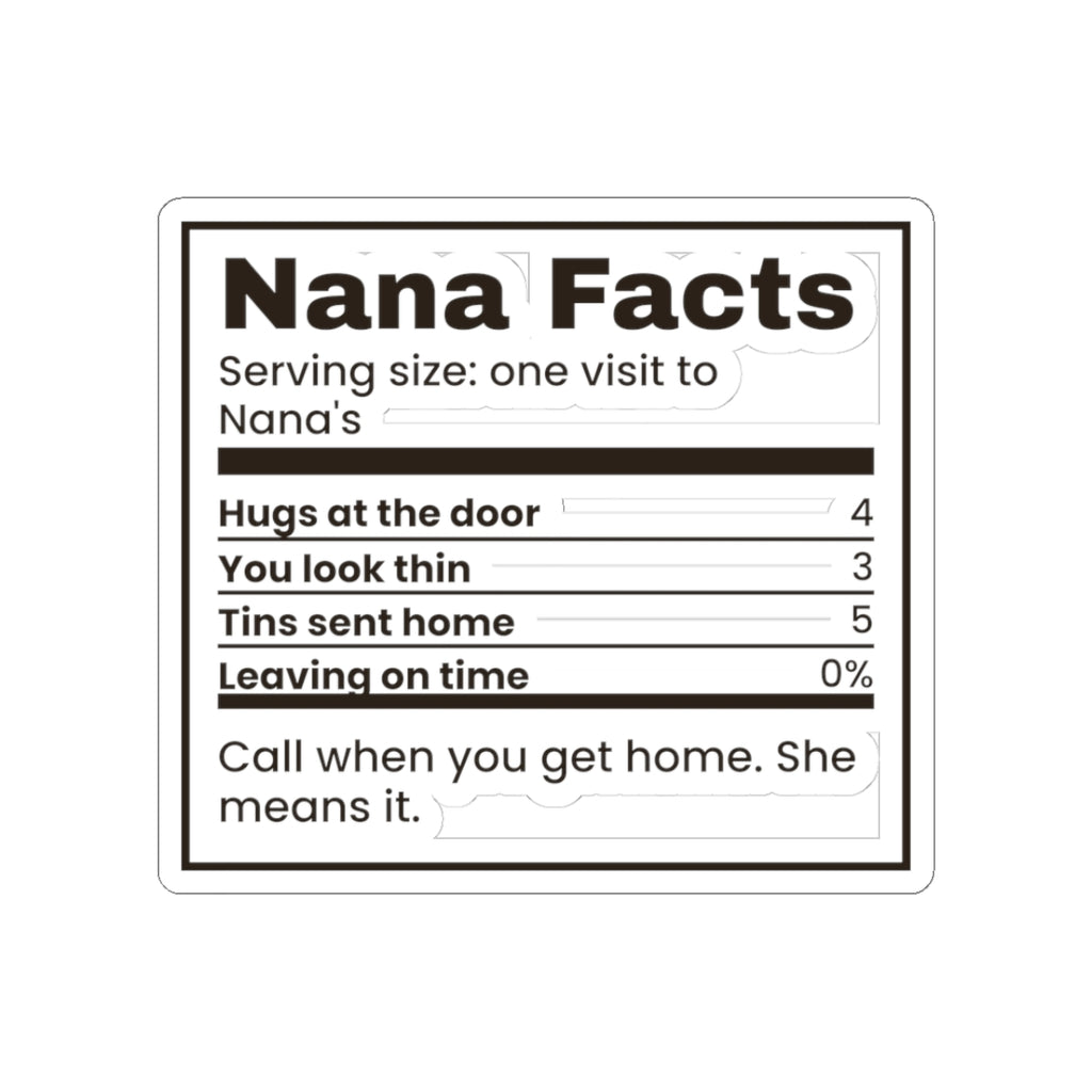 Funny Nana Christmas Sticker Nana Facts Leaving On Time Zero