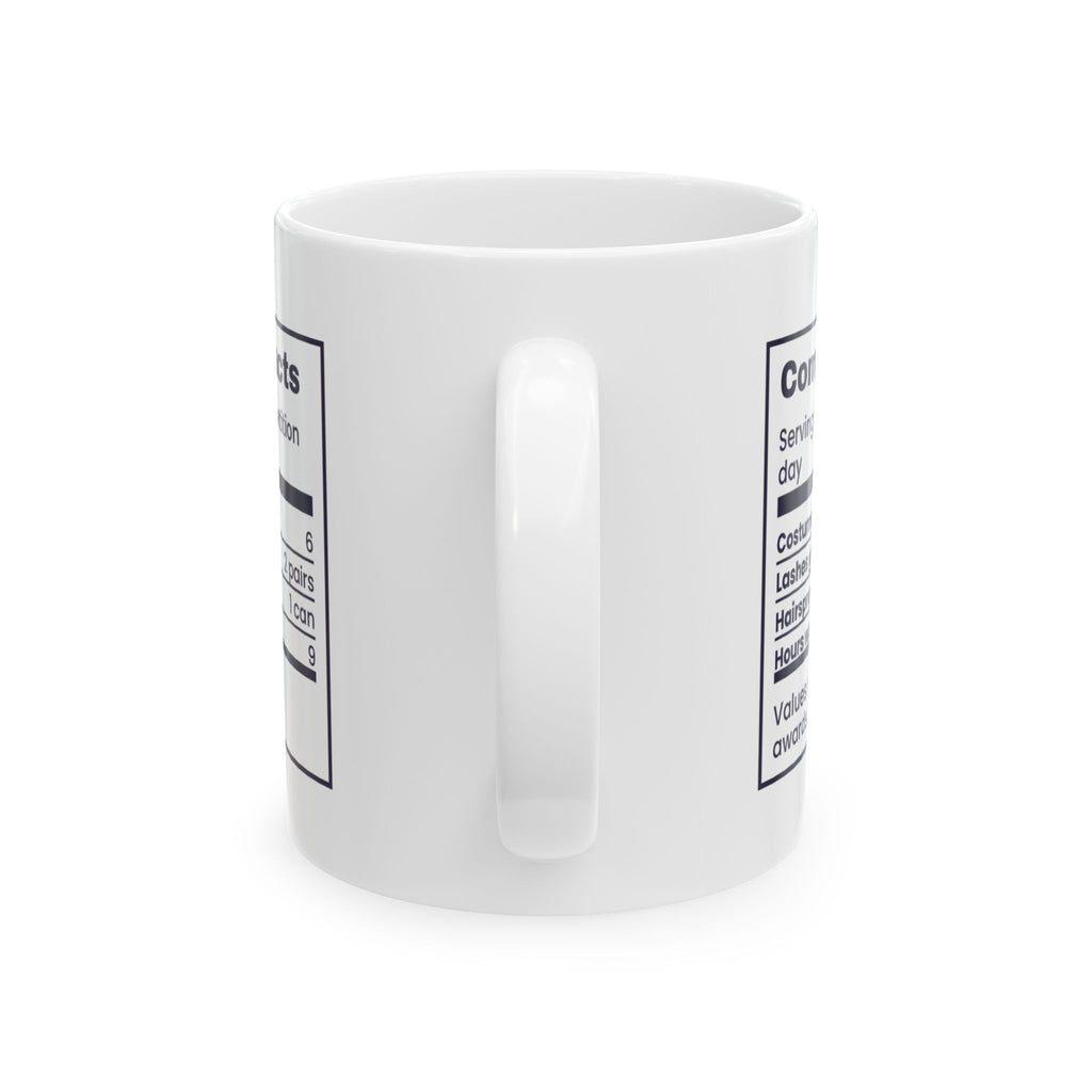 Funny Dance Competition Mug Comp Day Facts Nutrition Label