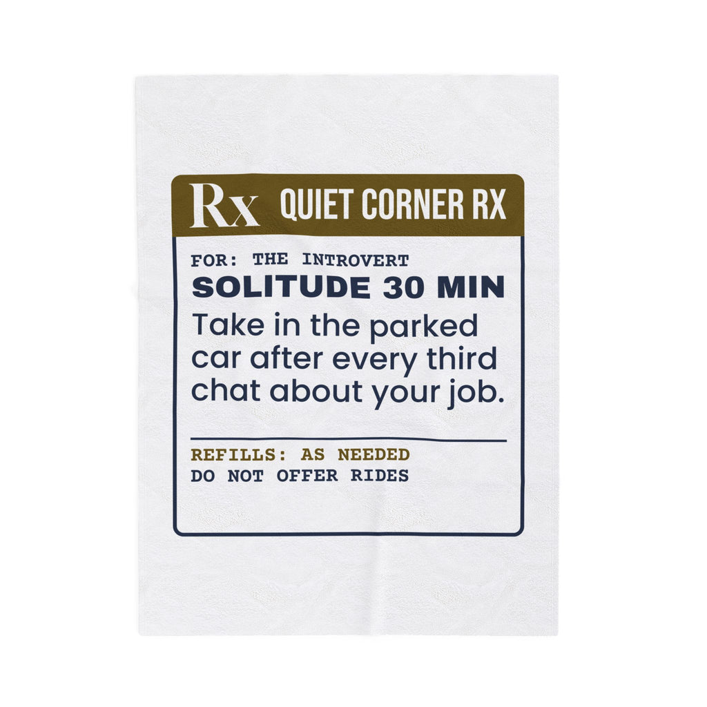 Funny Introvert Christmas Throw Blanket Solitude Prescription Label