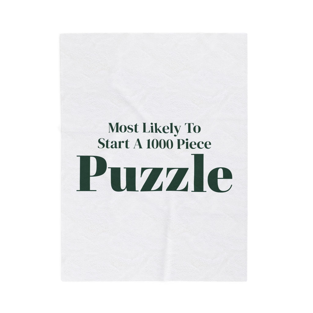 Funny Christmas Throw Blanket Most Likely To Start A 1000 Piece Puzzle