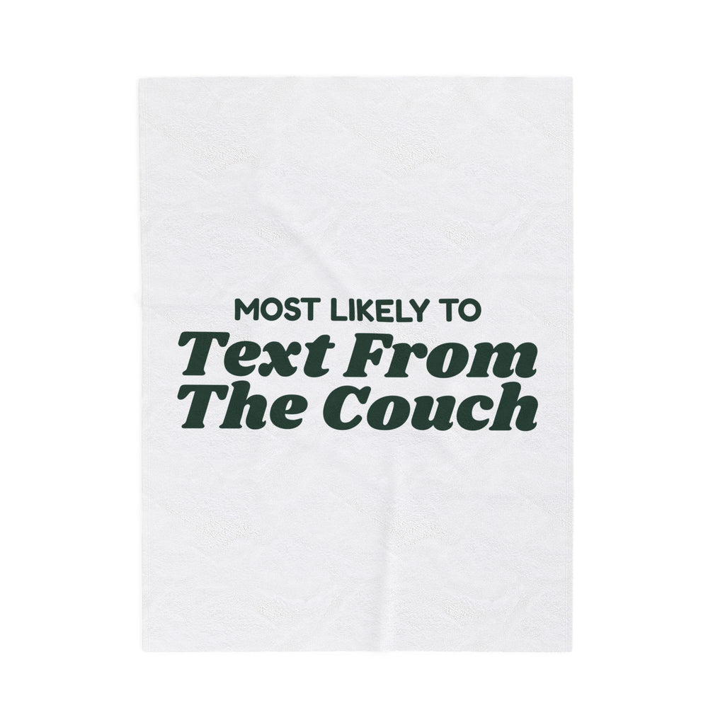 Funny Christmas Throw Blanket Most Likely To Text From The Couch Family Set