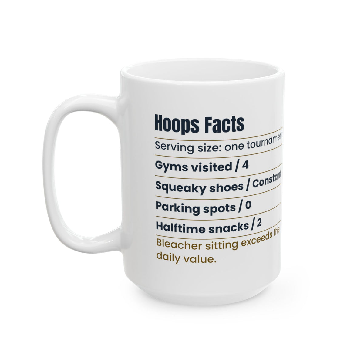 Funny Basketball Coffee Mug Hoops Facts Label For Basketball Parents