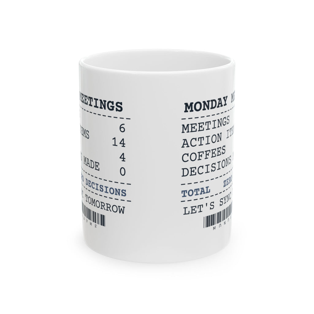 Funny Office Coffee Mug Six Meetings Zero Decisions Receipt