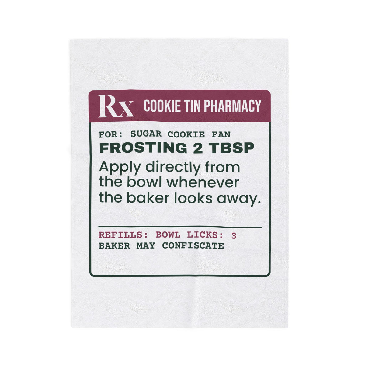 Funny Christmas Throw Blanket Frosting Prescription For Cookie Bakers