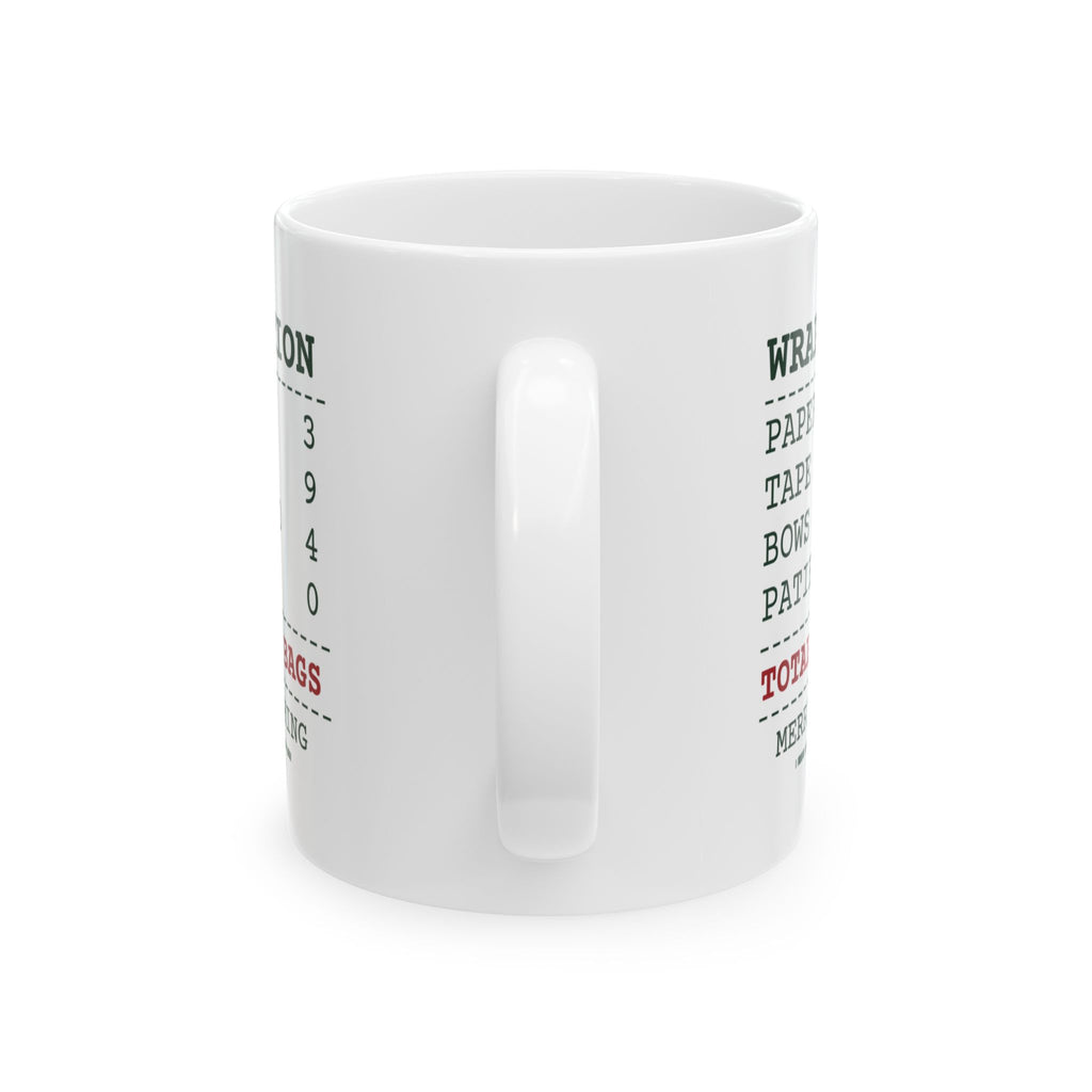 Funny Christmas Wrapping Coffee Mug Wrap Station Receipt
