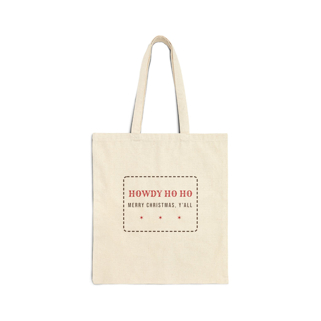 Funny Western Christmas Tote Bag Howdy Ho Ho