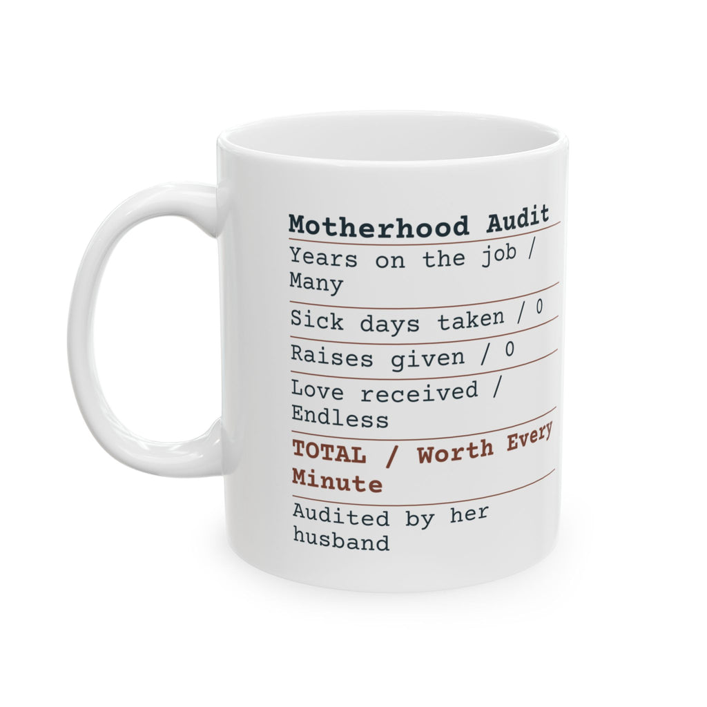 Funny Wife Coffee Mug Motherhood Audit Receipt For Wife