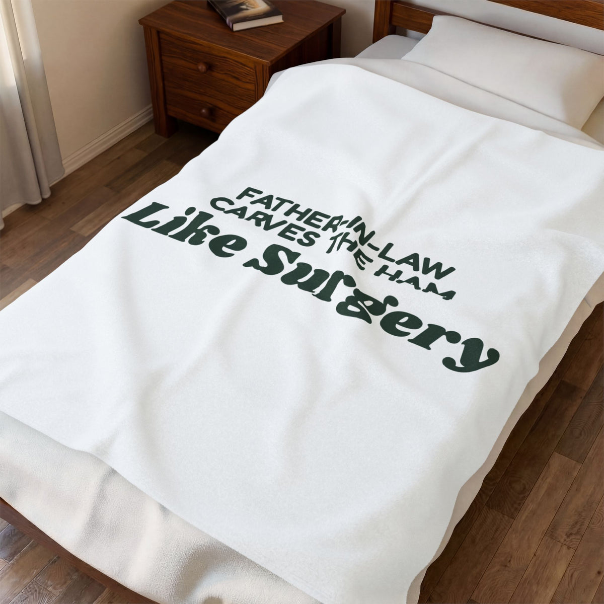 Funny Christmas Throw Blanket Father-In-Law Carves The Ham Like Surgery