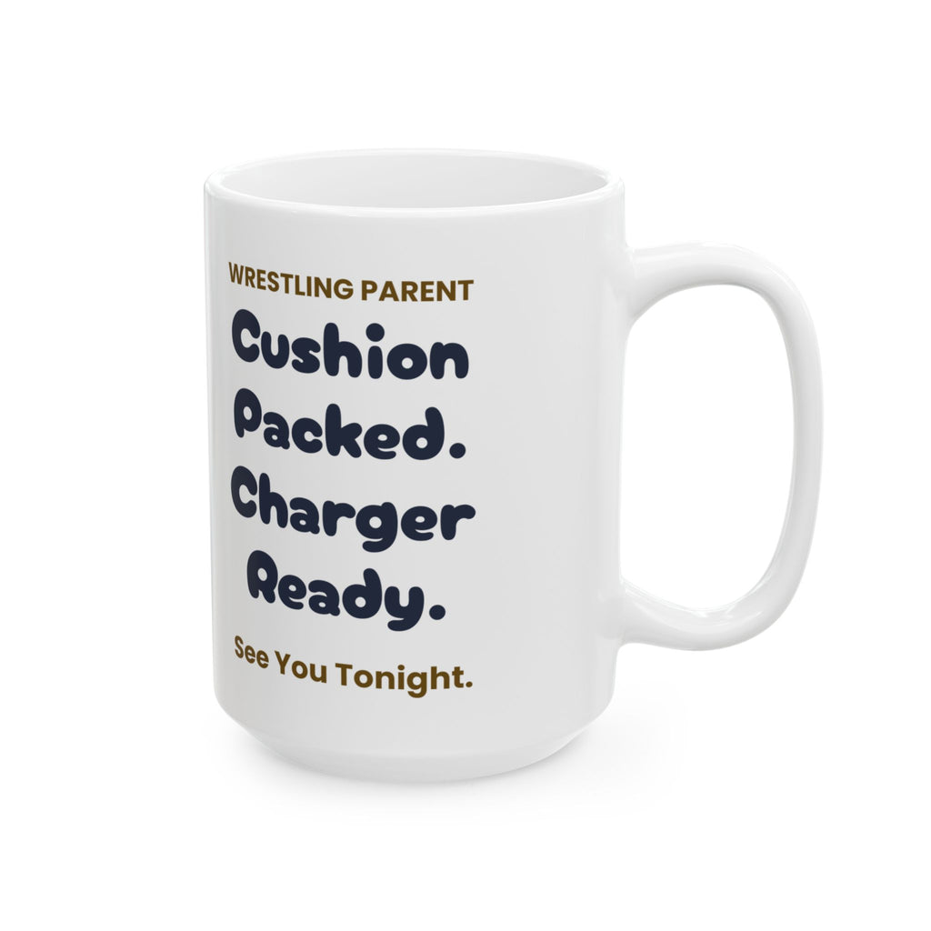 Wrestling Parent Coffee Mug Cushion Packed Charger Ready
