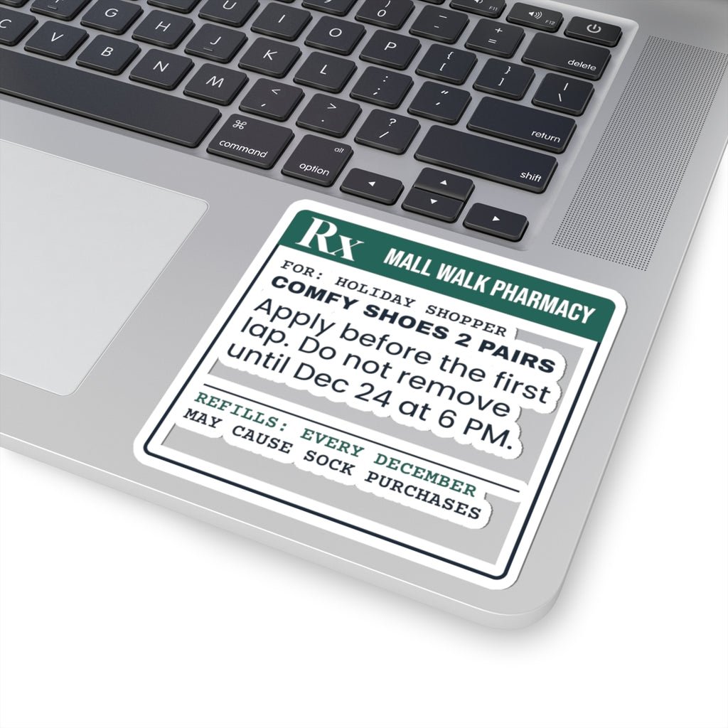Funny Christmas Shopping Sticker Comfy Shoes Prescription Label