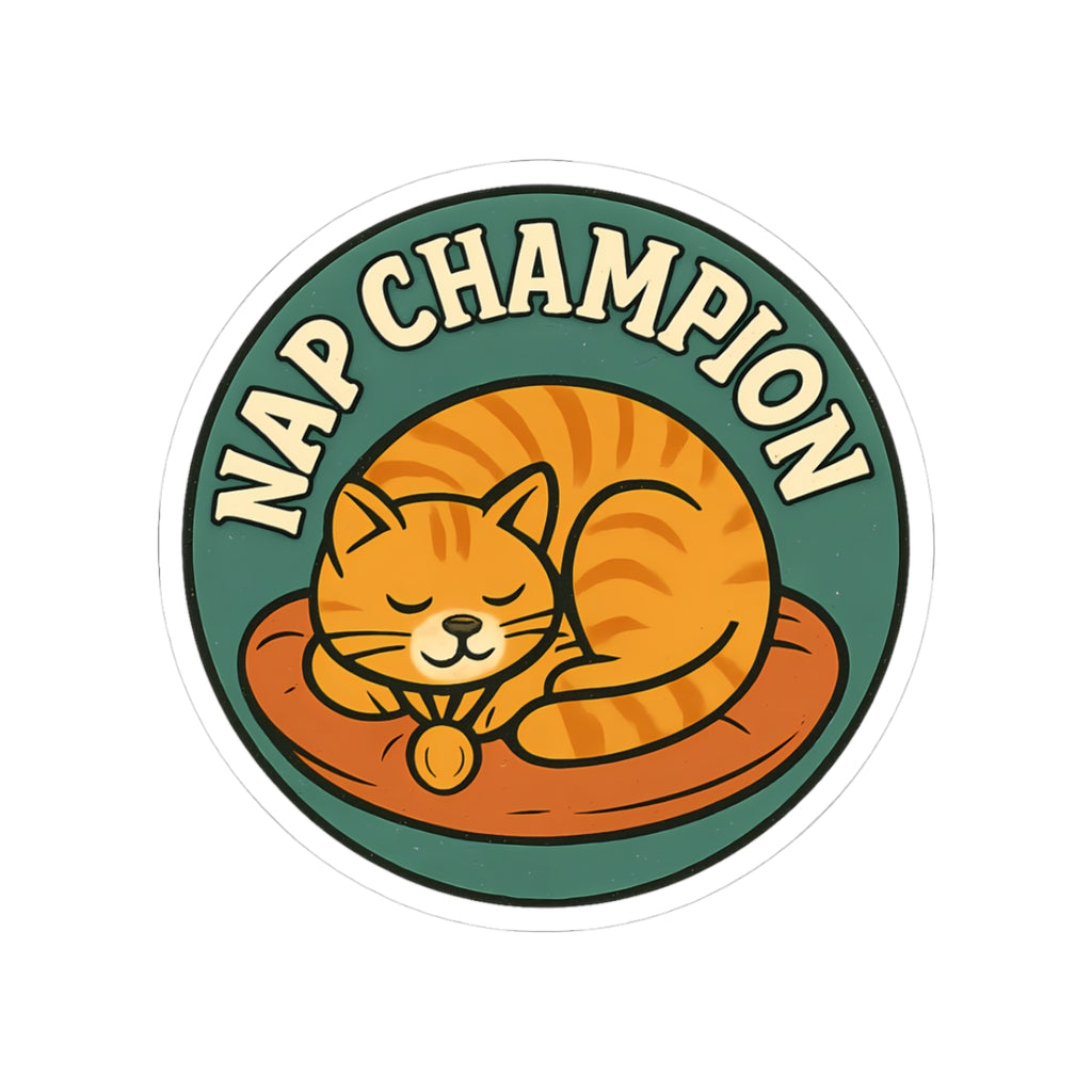 Funny Nap Champion Lazy Cat Lover Sticker